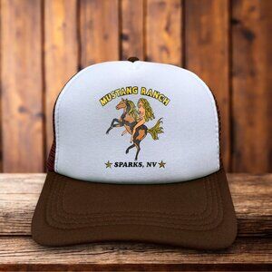 Mustang Ranch Mens Trucker Hat Brown Sparks Nevada Famous Brothel Strip Club